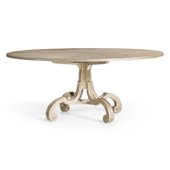 Lacock Venetian White Oak Dining Table with Silver Gilding 71