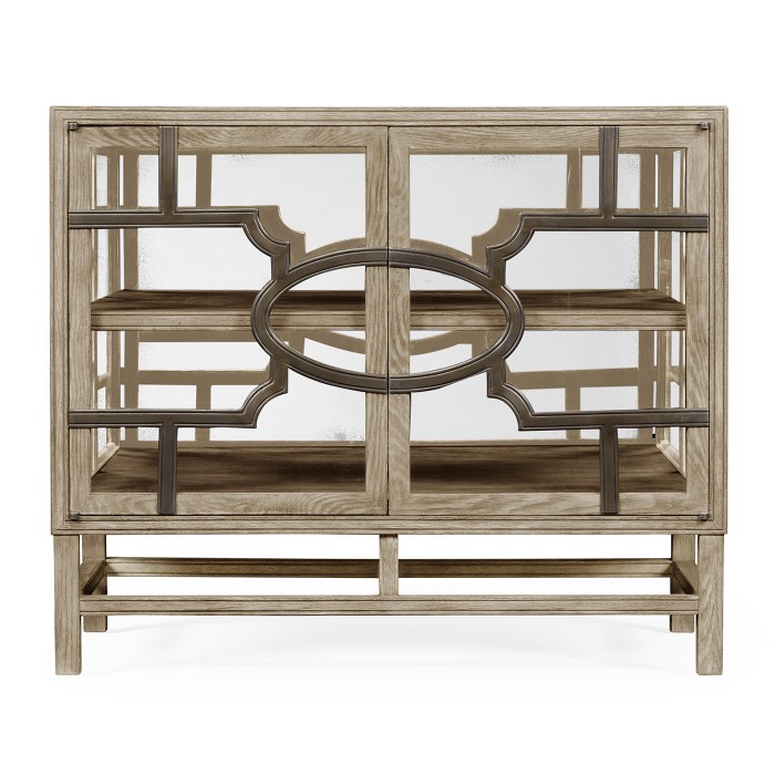 Hewlett Grey Oak Glazed Cabinet