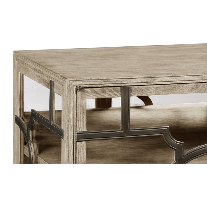 Hewlett Grey Oak Glazed Cabinet