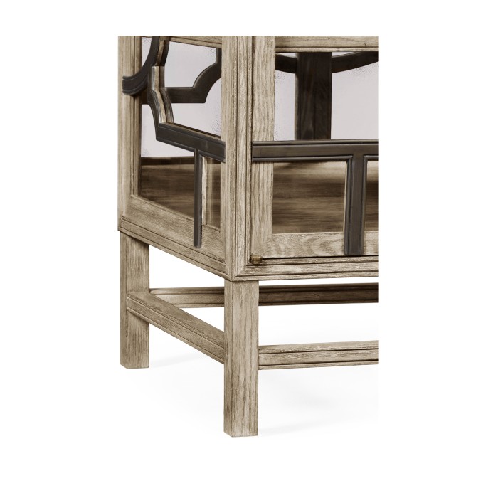 Hewlett Grey Oak Glazed Cabinet
