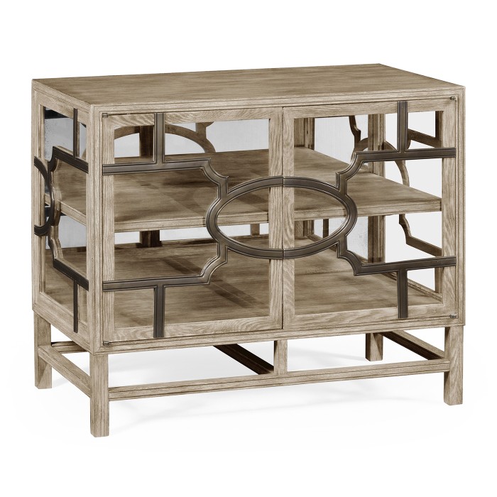 Hewlett Grey Oak Glazed Cabinet