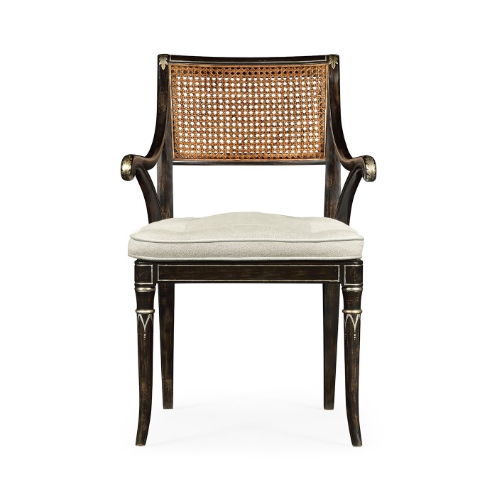 Linden Charcoal Wash Dining Arm Chair