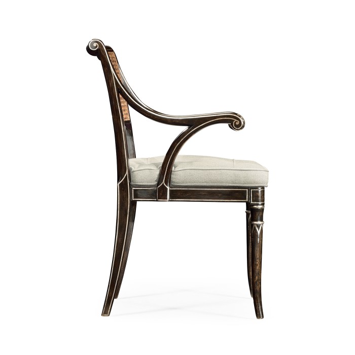 Linden Charcoal Wash Dining Arm Chair