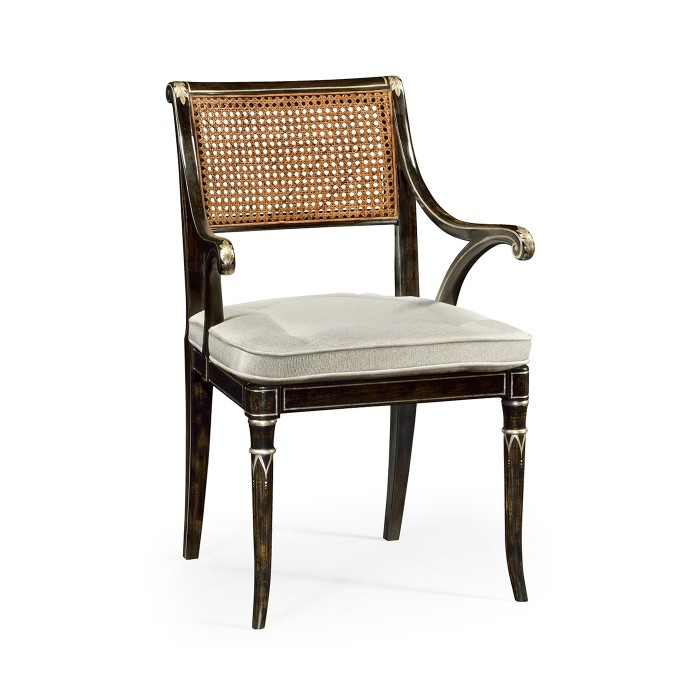 Linden Charcoal Wash Dining Arm Chair