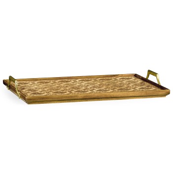 Rectangular Natural Acacia & Geometric Inlaid Tray