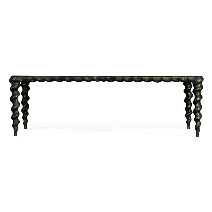 Karinta Antique Brass Coffee Table with Antique Mirror Top