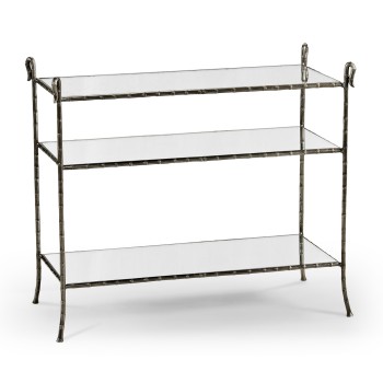 Grotto Three Tier Antique Brass Console
