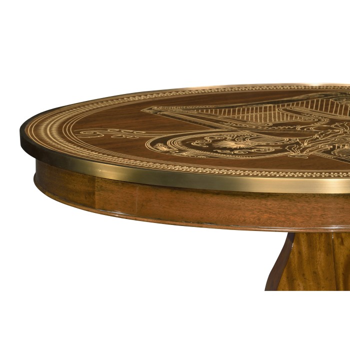 Medium Mahogany & Marquetry Left Hall Tilted Top Centre Table