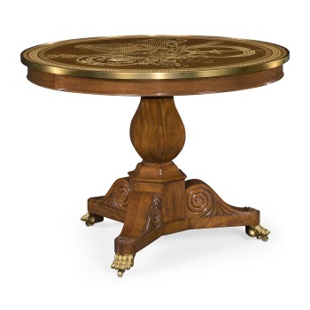 Medium Mahogany & Marquetry Left Hall Tilted Top Centre Table