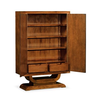 Art Deco Imperial Mahogany & Handpainted Left Salon Cabinet