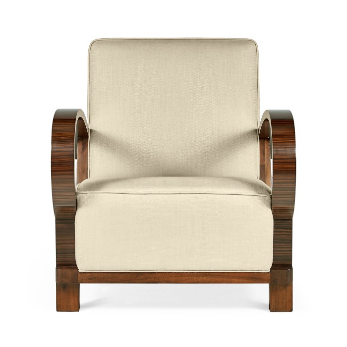 Moderne High Lustre Santos Rosewood Arm Chair
