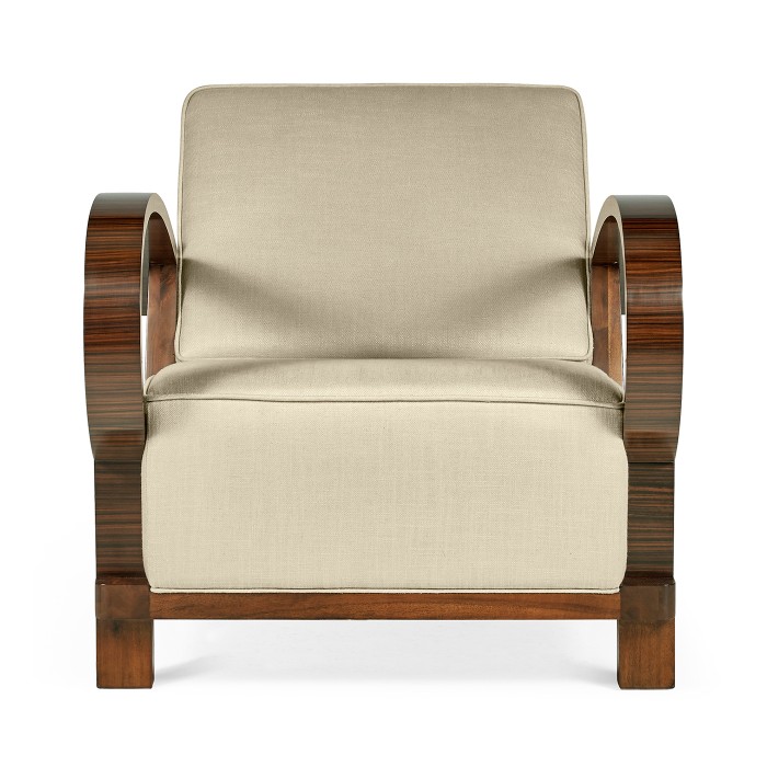 Moderne High Lustre Santos Rosewood Arm Chair