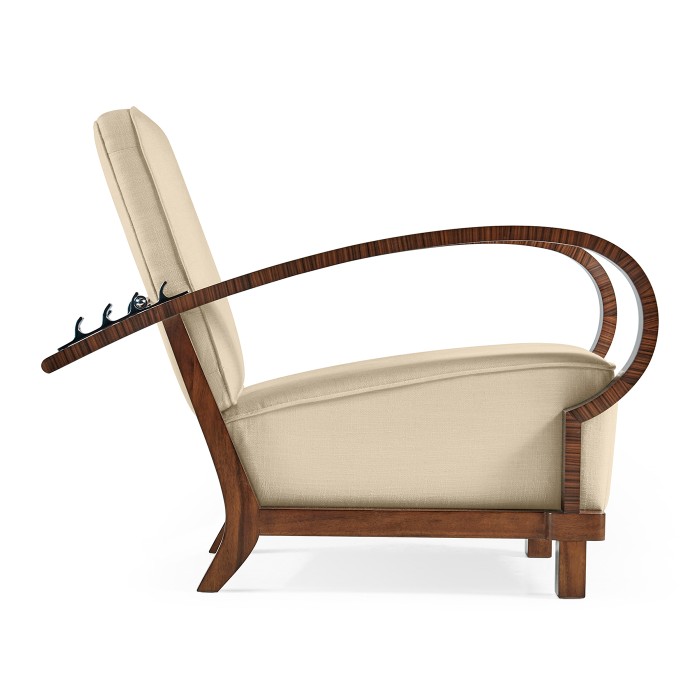 Moderne High Lustre Santos Rosewood Arm Chair