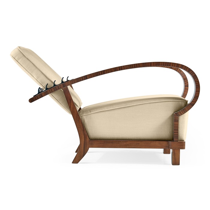 Moderne High Lustre Santos Rosewood Arm Chair