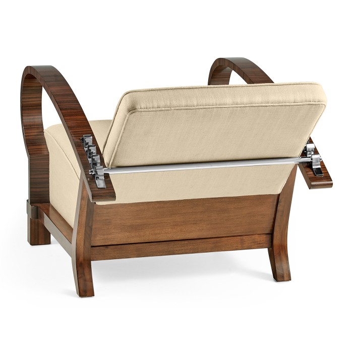 Moderne High Lustre Santos Rosewood Arm Chair