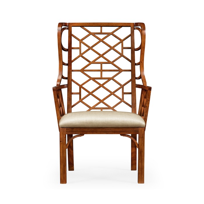 Imperial Mahogany Lattice Back Wing Chair