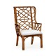 Imperial Mahogany Lattice Back Wing Chair