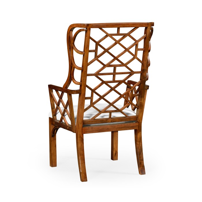 Imperial Mahogany Lattice Back Wing Chair