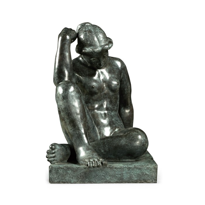Art Deco Nude Female Left Sculpture