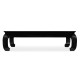 Rectangular Ming Ebonized Coffee Table with Black Glass Top