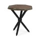 Black Edwardian Campaign Side Table with Glass Top