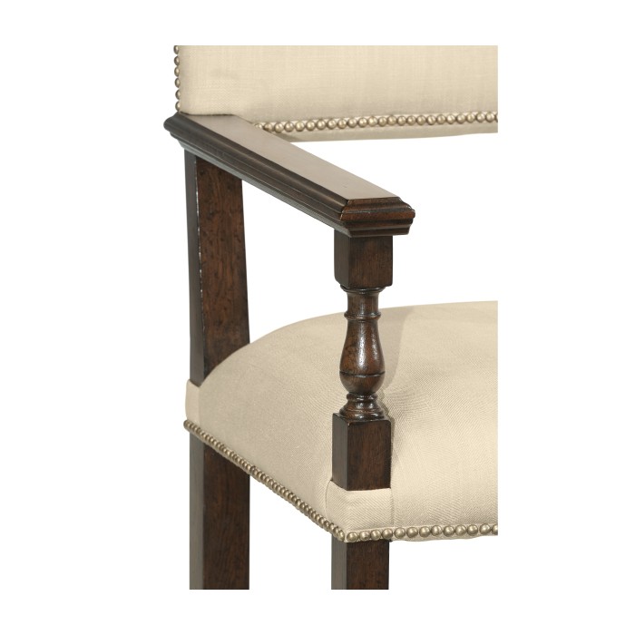 Acanthus Carved Rich Chestnut Dining Arm Chair