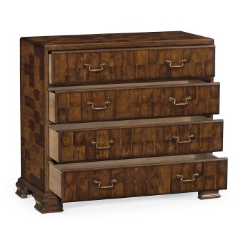 Chippendale Honey Walnut Chest of Drawers