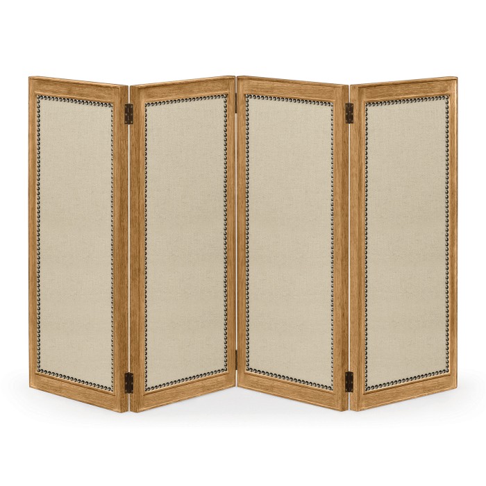 Brushed Medium Brown Oak Screen. Upholstered in MAZO