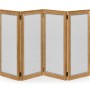 Brushed Medium Brown Oak Screen, Upholstered in COM