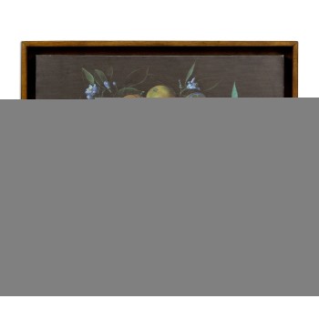 Still Life with Lemons Painting on a Honey Walnut Frame