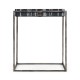 Square Iron End Table with a Black Marble Top