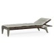 Grey & Rattan Chaise Lounge with Cushion