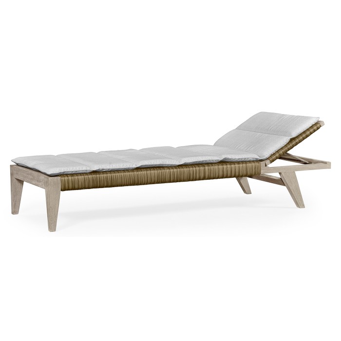 Navajo Sand & Rattan Chaise Lounge with Cushion