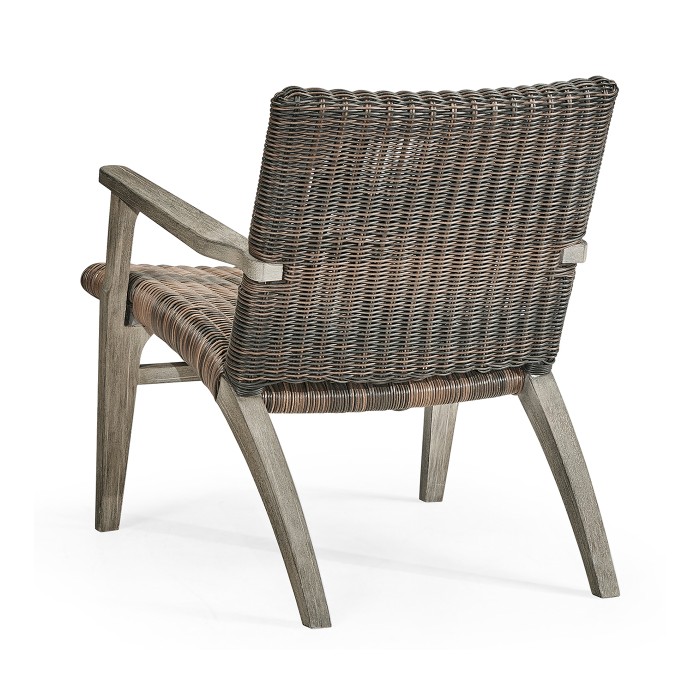 Hampton Grey & Rattan Lounge Chair