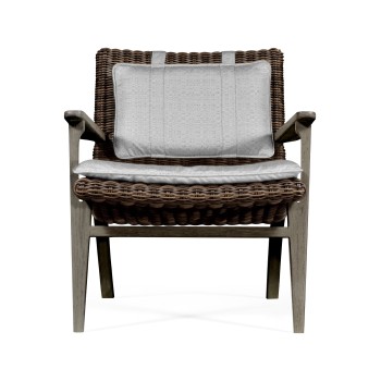 Hampton Grey & Rattan Lounge Chair