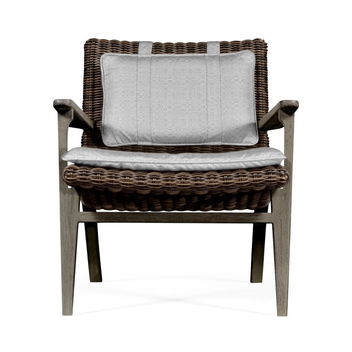 Hampton Grey & Rattan Lounge Chair