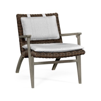 Hampton Grey & Rattan Lounge Chair
