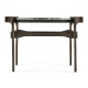 Low Round Solid Brass Coffee Table with a Grey Marble Top