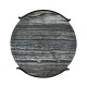 Low Round Solid Brass Coffee Table with a Grey Marble Top