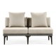 Dark Grey Rattan Two-Seat Centre Sofa Sectional 55