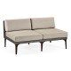 Dark Grey Rattan Two-Seat Centre Sofa Sectional 55