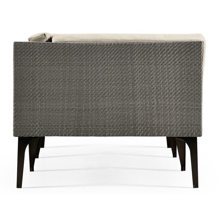 Dark Grey Rattan Right Three-Seat Sofa Sectional 98