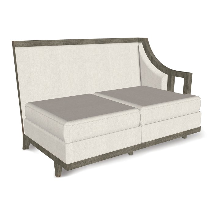 Grey & Dark Grey Rattan Left Two-Seat Sofa Sectional 57