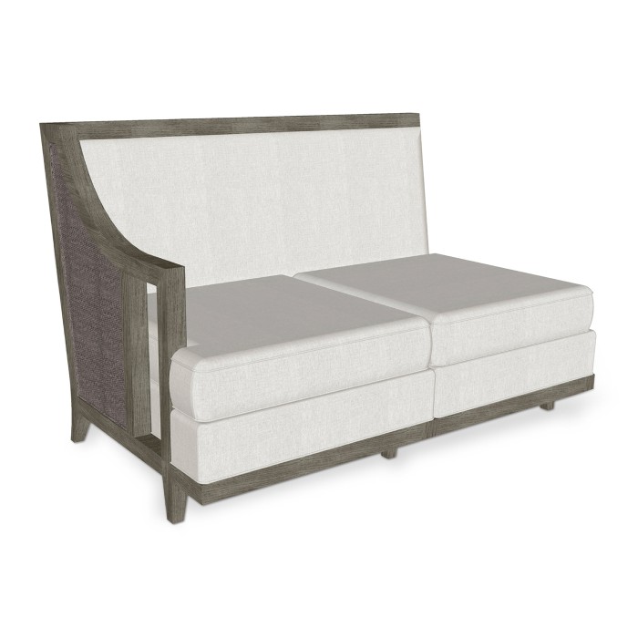 Grey & Dark Grey Rattan Right Two-Seat Sofa Sectional 57