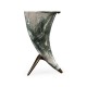 Horn Shaped Faux Black & Grey Marble End Table