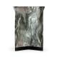 Round to L-Shape Faux Black & Grey Marble End Table