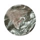 Round to L-Shape Faux Black & Grey Marble End Table