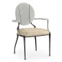 Circle Back Cloudy Grey & Iron Dining Arm Chair