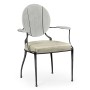 Circle Back Cloudy Grey & Iron Dining Arm Chair
