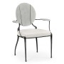 Circle Back Cloudy Grey & Iron Dining Arm Chair